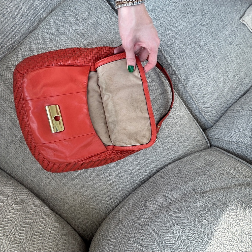 Coach Kristin orange vintage Woven Leather Shoulder Bag - Picture 5 of 9